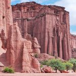 Ruinas de piedra roja de San Ignacio Miní en la provincia de Misiones